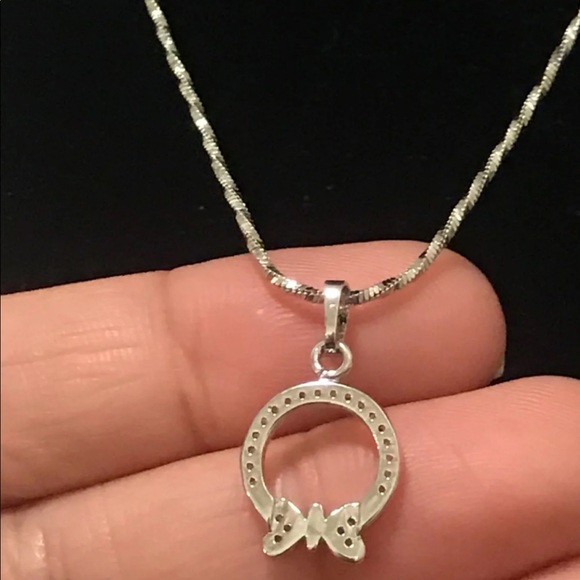 Butterfly Paved CZ 18k Platinum Plated  Necklace - Picture 3 of 7